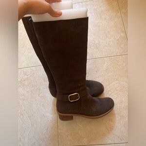 Dansko suede leather boots riding with buckle 37 6.5 bohemian